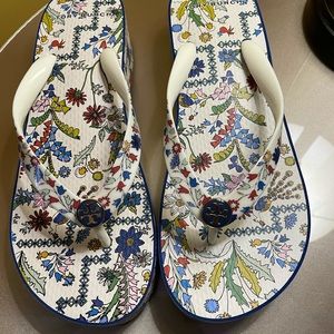 Tory Burch Cut-Out Wedge Flip Flop